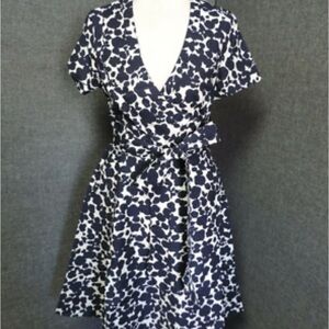 Boden Navy and White Floral Midi Dress